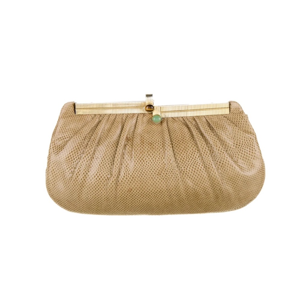 Judith Leiber embossed leather clutch Y2K